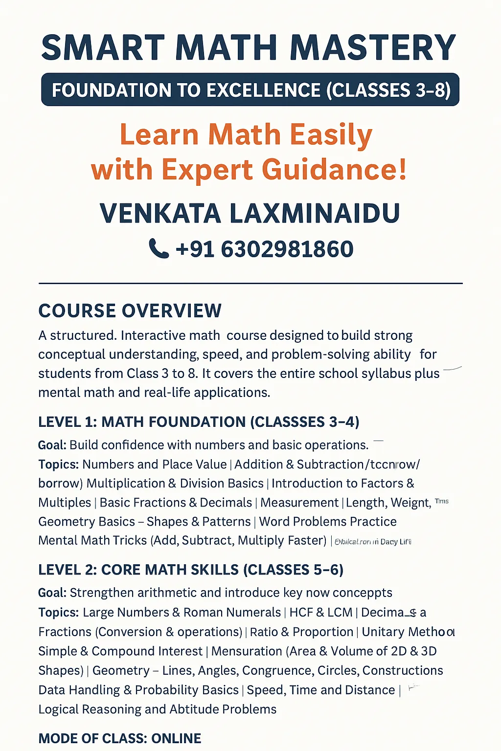 Smart Math Mastery – Foundation to Excellence